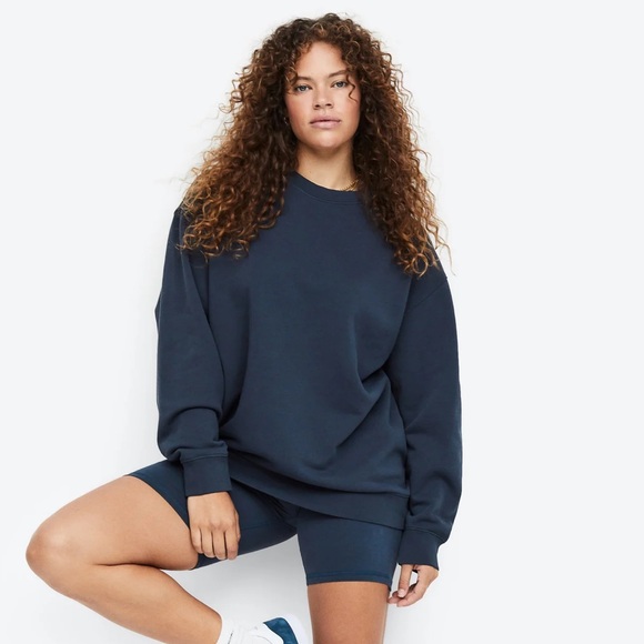 MATE the Label Organic Fleece Oversized Sweatshirt Midnight XS/S - Picture 2 of 2